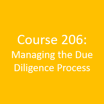 Course 206 - Managing the Due Diligence Process