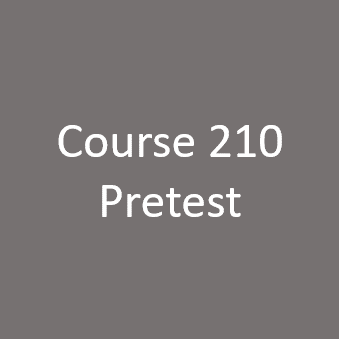 Course 210 - Pretest